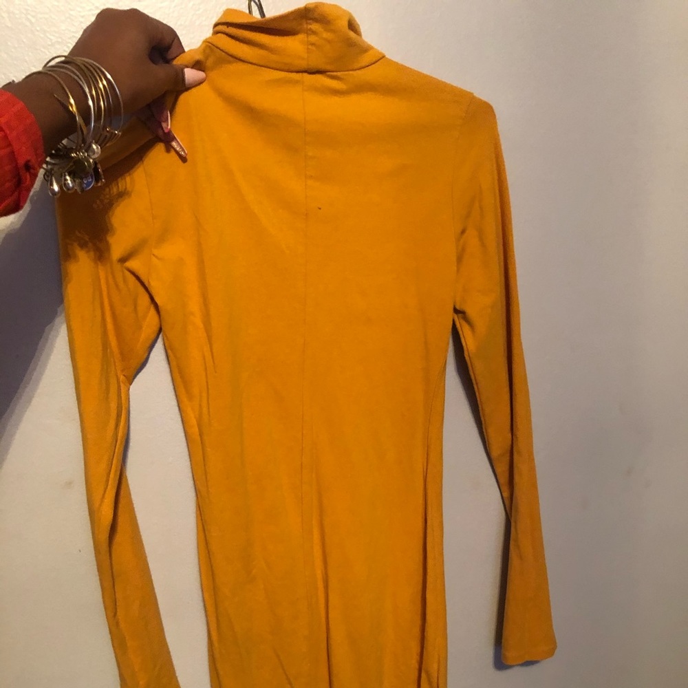 Yellow body con dress